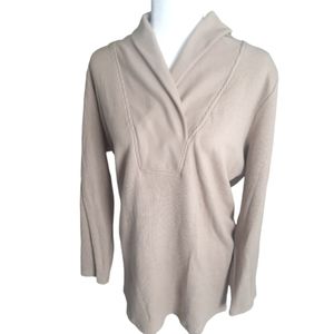 Roaman's cowl v-neck long sleeve waffle top size 1X